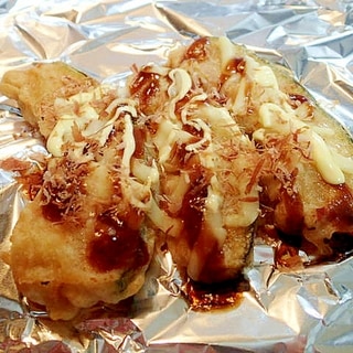 南瓜の天ぷらとシュレッドチーズの和風トースター焼き